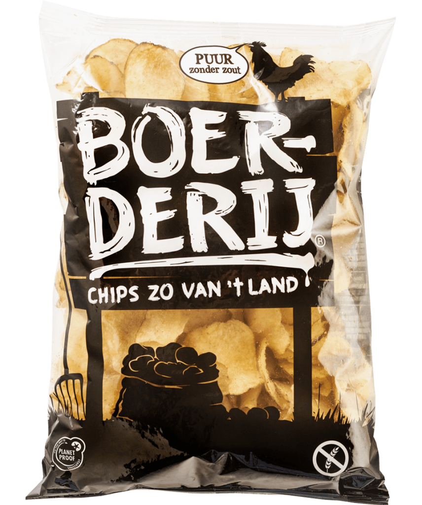 Ambachtelijk gemaakte aardappelchips met pure smaak gemaakt van beste aardappelen